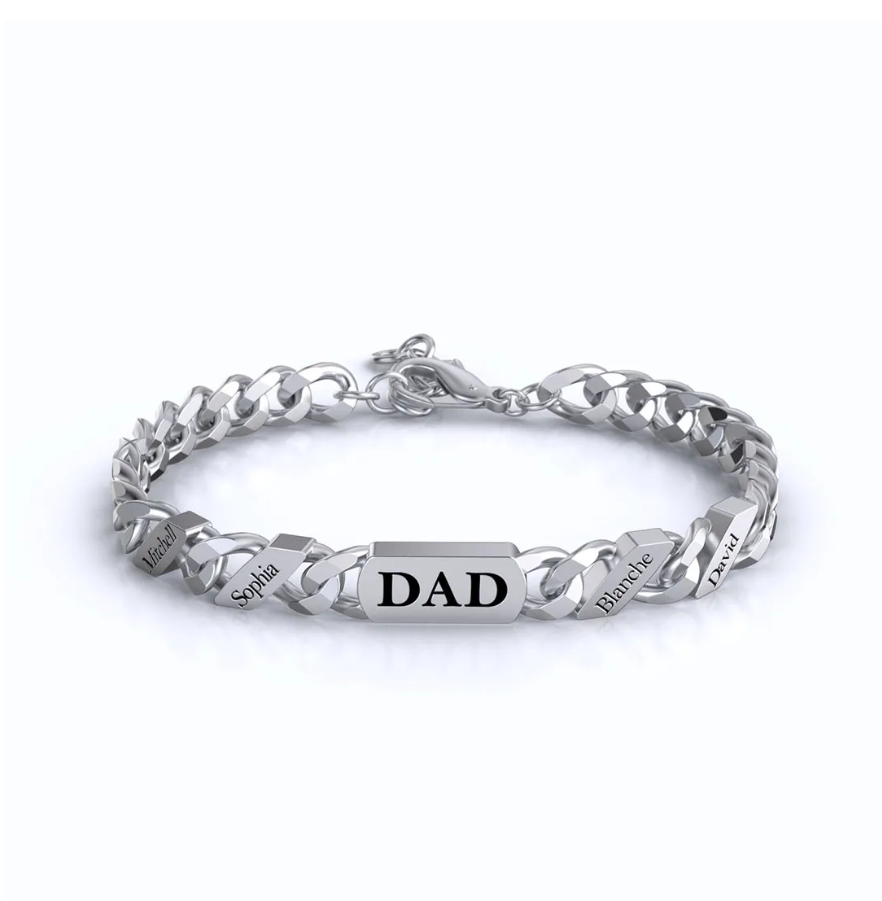 Father's Day Gift Custom Fashion Name Chain Bracelet