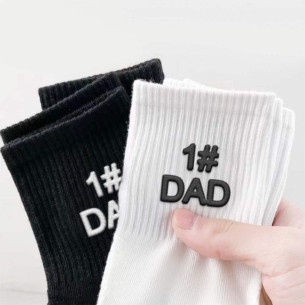 Embroidered Dad Socks #Digital Socks Father’S Day Anniversary Socks Thick Vertical Socks