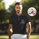 Personalized Polo T-shirt  Papa Inscription with Custom Family Photo for Father's Day