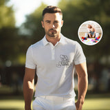 Personalized Polo T-shirt  Papa Inscription with Custom Family Photo for Father's Day