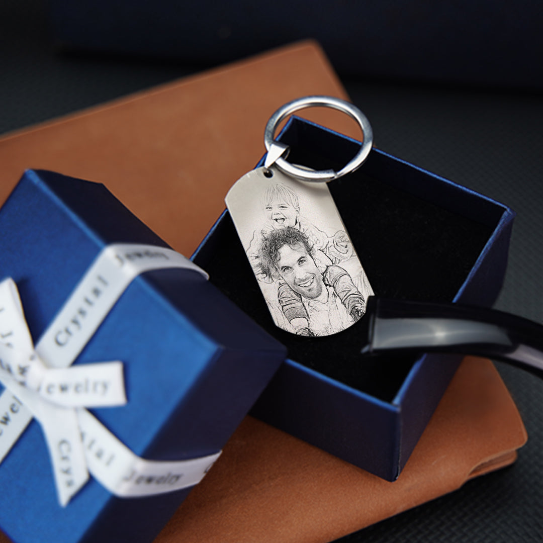 Personalized Stainless Steel Photo Keychain