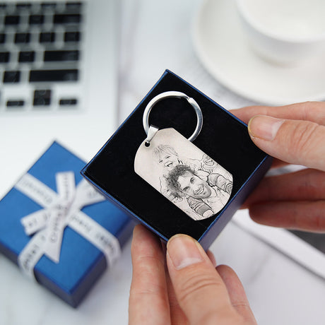 Personalized Stainless Steel Photo Keychain