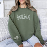 Personalized Mama Sweatshirt with Kid Names on Sleeve Mothers Day Gift for Mom