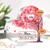 Personalized 1-10 Names and Text Pink Family Tree Family Acrylic Decorative Desk Decoration for Mother