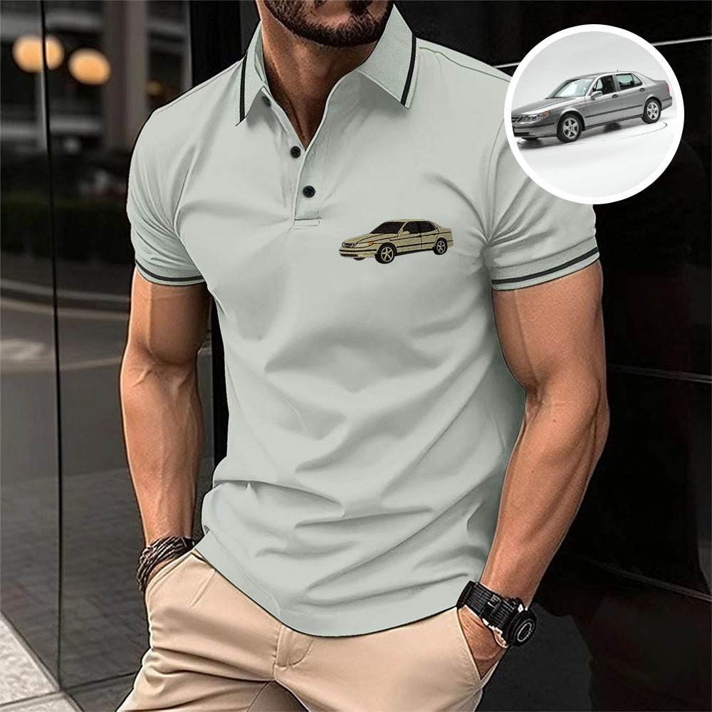 Gift For Dad, Custom Embroidered Car Polo T-shirt Wonderful Gifts For Car Lover, Father's Day Gift