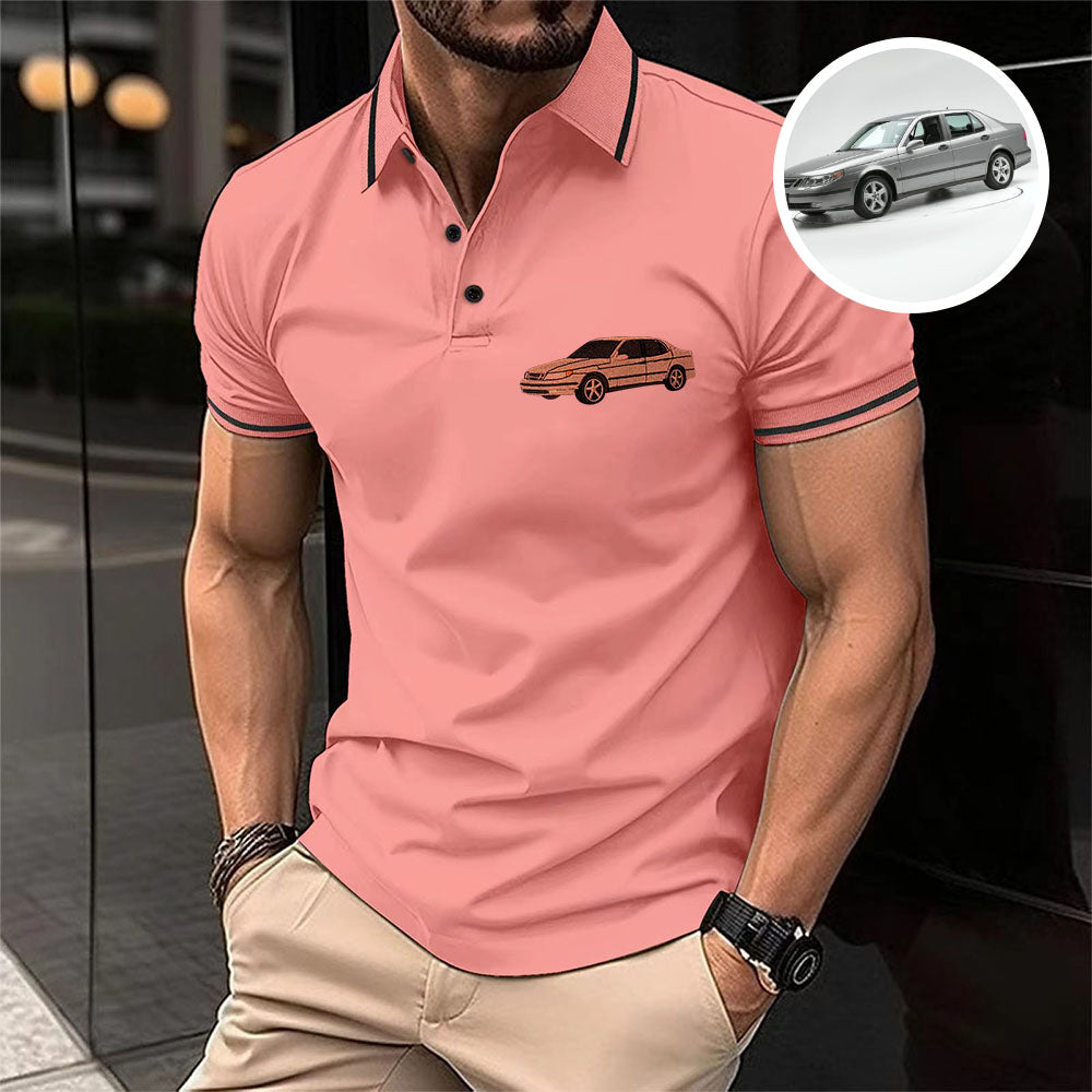 Gift For Dad, Custom Embroidered Car Polo T-shirt Wonderful Gifts For Car Lover, Father's Day Gift