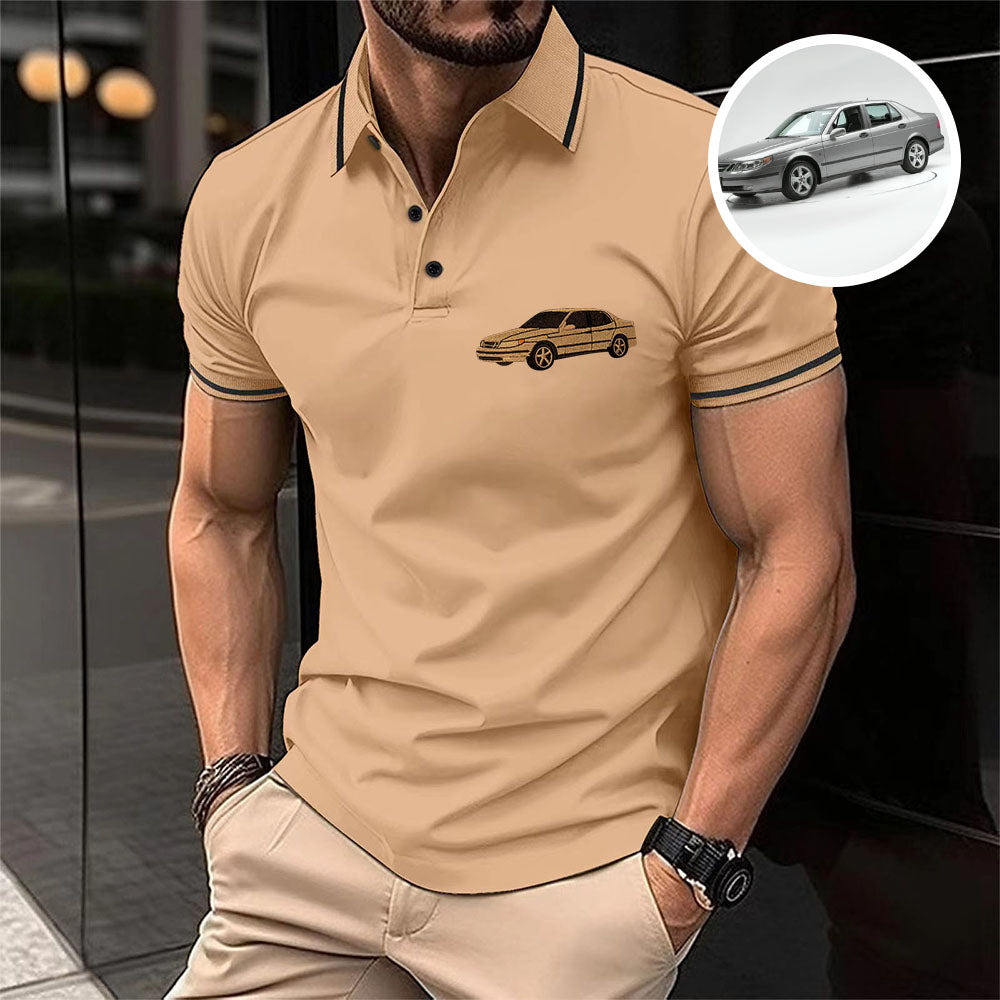 Gift For Dad, Custom Embroidered Car Polo T-shirt Wonderful Gifts For Car Lover, Father's Day Gift