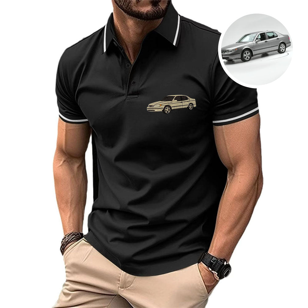 Gift For Dad, Custom Embroidered Car Polo T-shirt Wonderful Gifts For Car Lover, Father's Day Gift