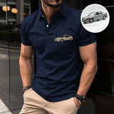 Custom Embroidery Car Photo Art Polo Shirt, Custom Car Polo Shirt, Dad Gift, Gift for Him