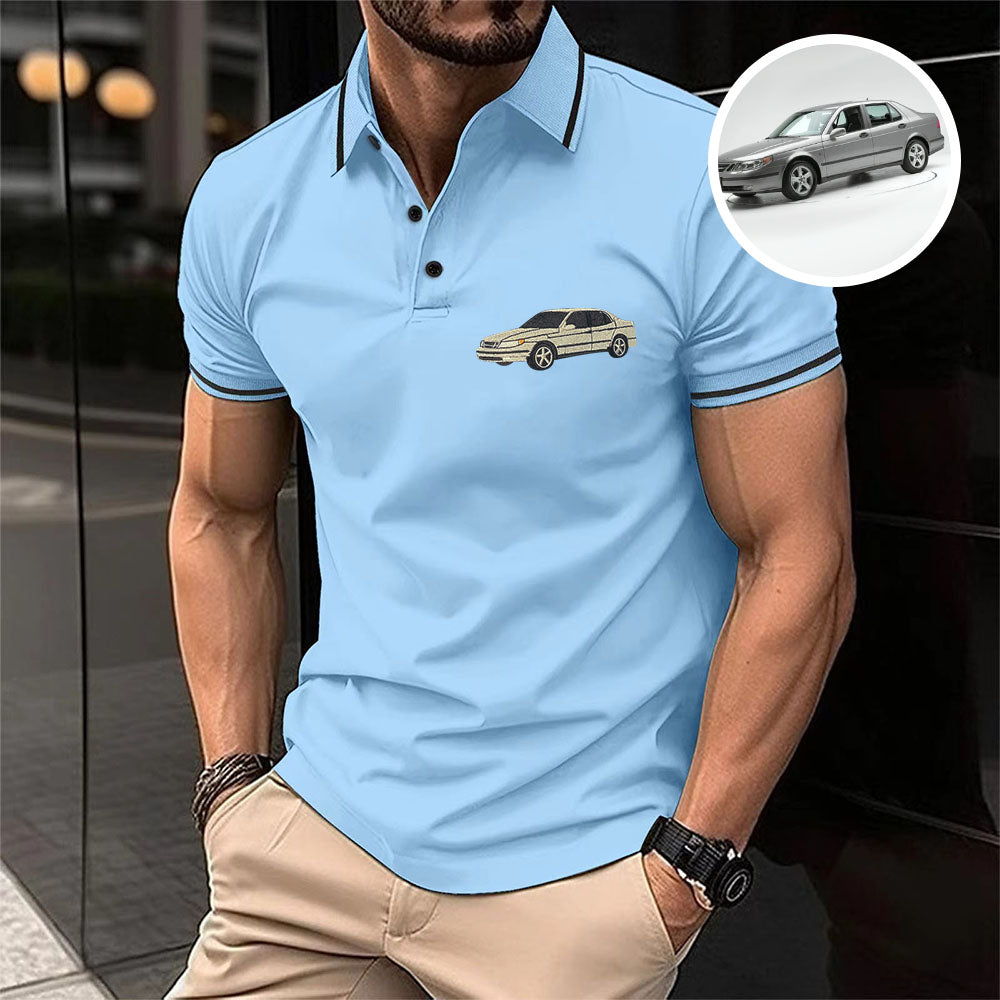 Gift For Dad, Custom Embroidered Car Polo T-shirt Wonderful Gifts For Car Lover, Father's Day Gift