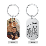 Dad Fist Bump Personalised Photo Keychain Engrave 5 Names Father's Day Gifts