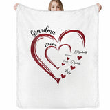 Mommy's Blanket - Family Personalized Name Blanket - Gift For Grandma