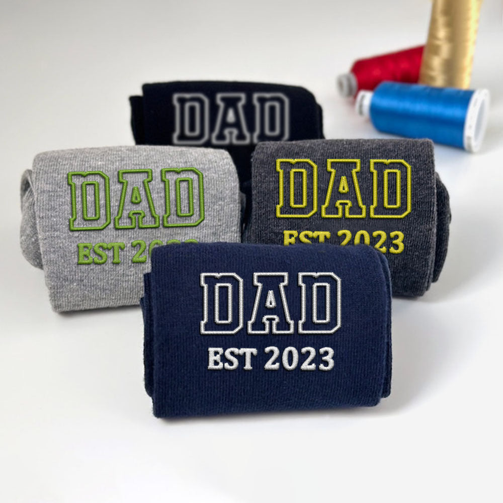 Embroidered Father And Son Socks, Pure Cotton Socks, Father And Son Photo Socks, Meaningful Sock Gifts, Pure Cotton Socks