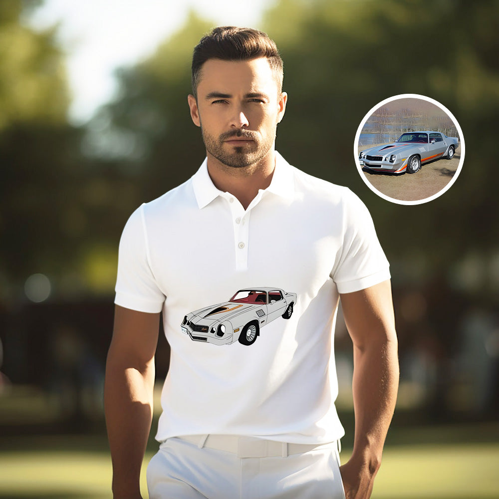 Personalized Car Polo T-shirt, Father's Day Gift, Car Lover Gift