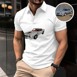 Personalized Car Polo T-shirt, Custom Dad Polo Shirt, Father's Day Gift, Car Lover Gift