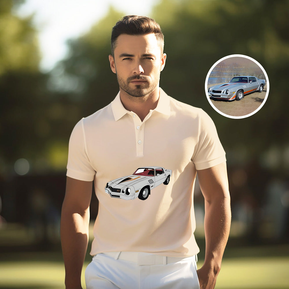 Personalized Car Polo T-shirt, Father's Day Gift, Car Lover Gift