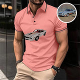 Personalized Polo T-shirt with Car Photo for Dad, Father's Day Gift, Birthday Gift for Dad