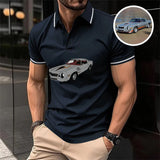 Personalized Polo T-shirt with Car Photo for Dad, Father's Day Gift, Birthday Gift for Dad