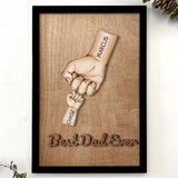 Personalized Best Dad Ever Family Hands Picture Frame Gift for Father