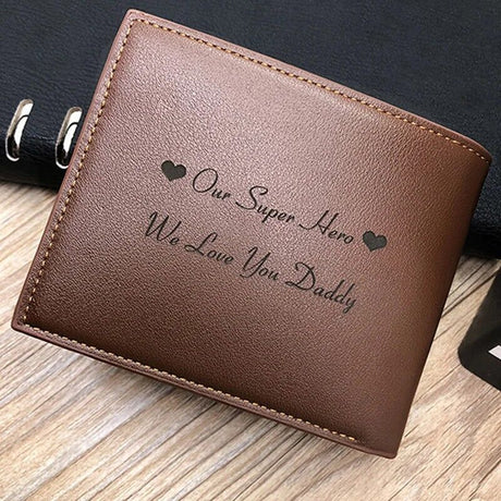 Custom Men's Wallet With 3-7 Kids Names Gift For Dad