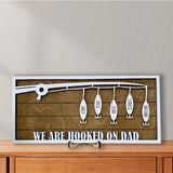 Personalized Fishing Rod Custom Family Name Wooden Frame for Dad