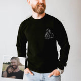 Personalized Sweatshirt Elaborate Line Design Picture with Custom Text for Best Dad