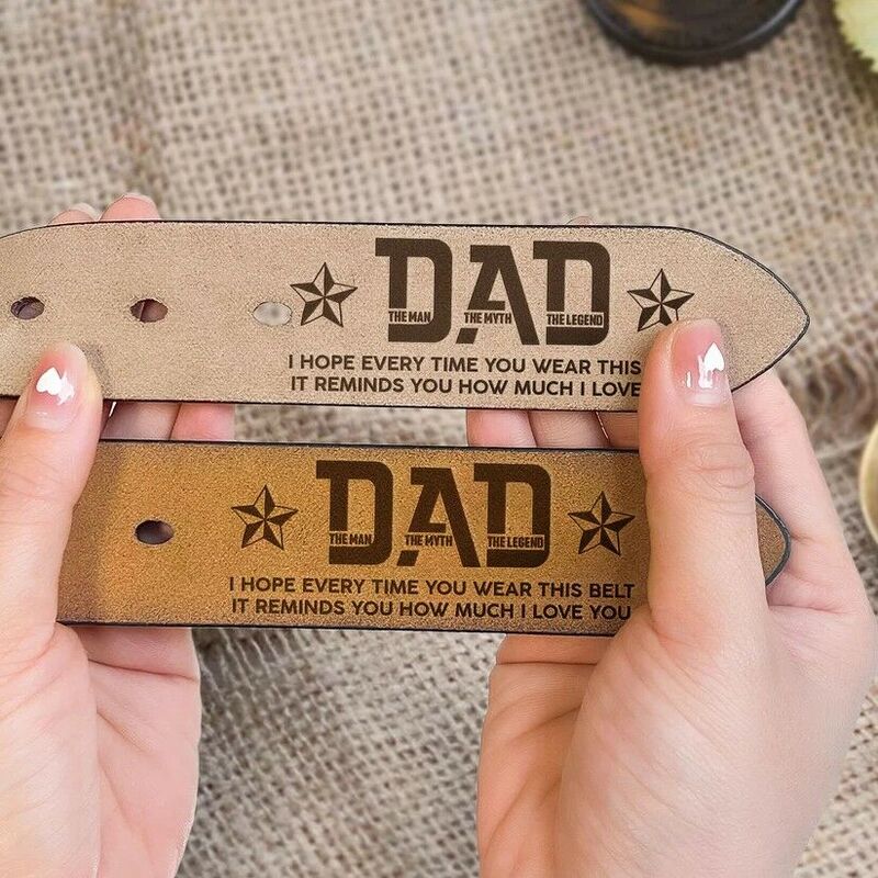 Custom Handmade Belt Can be Engraved Initial Letter as Father's Day Gift