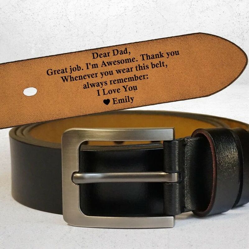 Custom Handmade Belt Can be Engraved Initial Letter as Father's Day Gift