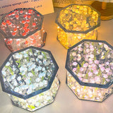 Creative Handmade DIY Octagonal Rose Flower Sea Night Light Romantic Gift