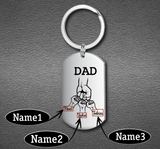 Personalized Custom Dad Keyring,Family Keychain for Dad,Father Fists with Photo Keychain,Family Names,Gifts for Dad, 1st Father's Day Gift