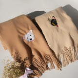 Custom embroidered portrait woven scarf, the best gift for friends and family