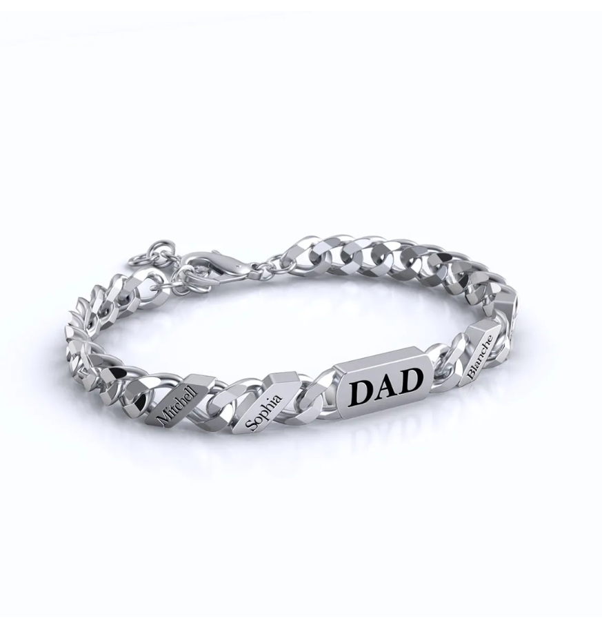 Father's Day Gift Custom Fashion Name Chain Bracelet