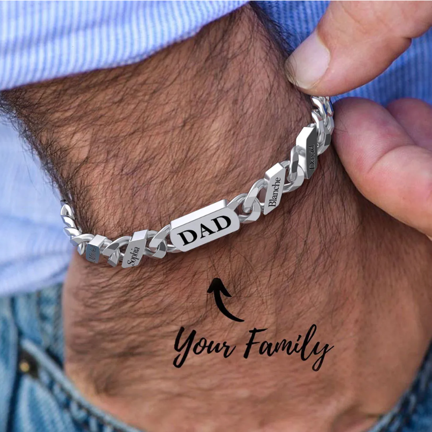 Father's Day Gift Custom Fashion Name Chain Bracelet