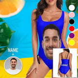 Bachelorette Swimsuit-Custom Face&Name Bride Swimsuit Personalized Women's New Drawstring Side One Piece Bathing Suit Bridesmaid Party Swimsuits