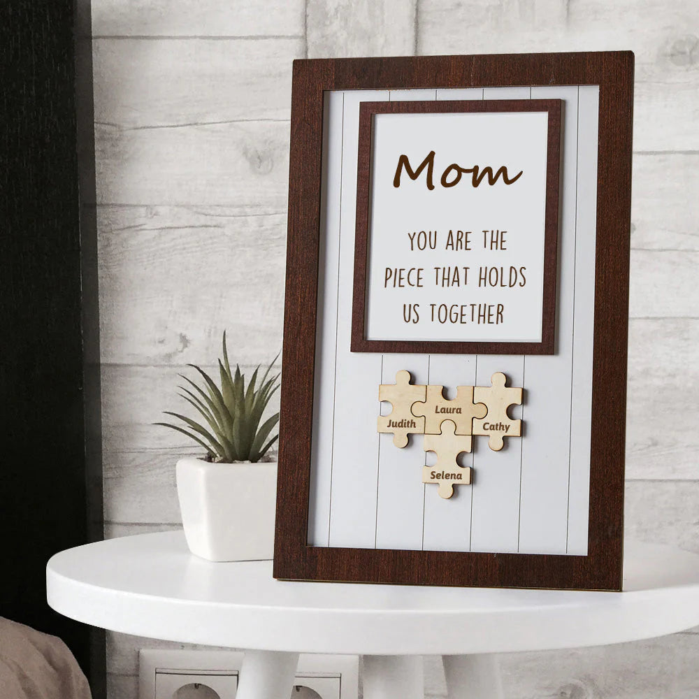 Mother's Day Gift Mom Piece That Holds Us Together Box Frame Mom Puzzle Sign