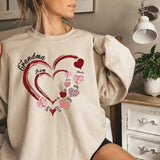 Mother's Day Gift Custom Grandma Heart Sweatshirt Sweatshirt/Hoodie/T-Shirt