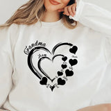 Mother's Day Gift Custom Grandma Heart Sweatshirt Sweatshirt/Hoodie/T-Shirt