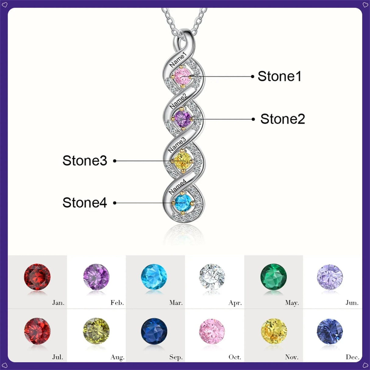 Custom Mothers Rings with Birthstones Mother's Day Gift