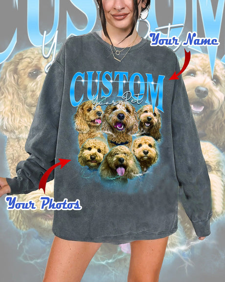 Gift For Dog Mom Custom Vintage Tee Photo Vintage Hoodie Gift Idea For Pet Lover