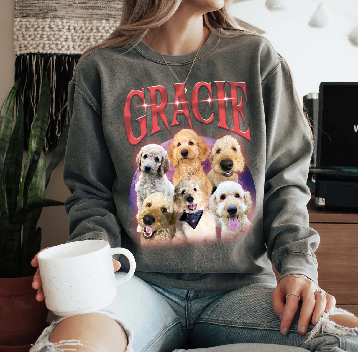 Gift For Dog Mom Custom Vintage Tee Photo Vintage Hoodie Gift Idea For Pet Lover