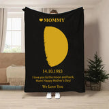 Mother's Day Gift Custom Moon Phase Blanket For Mom