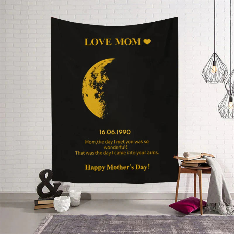 Mother's Day Gift Custom Moon Phase Blanket For Mom