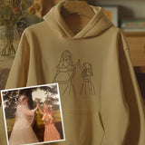 Custom Embroidered Portrait Photo Sweatshirt, a Unique Gift for Dad