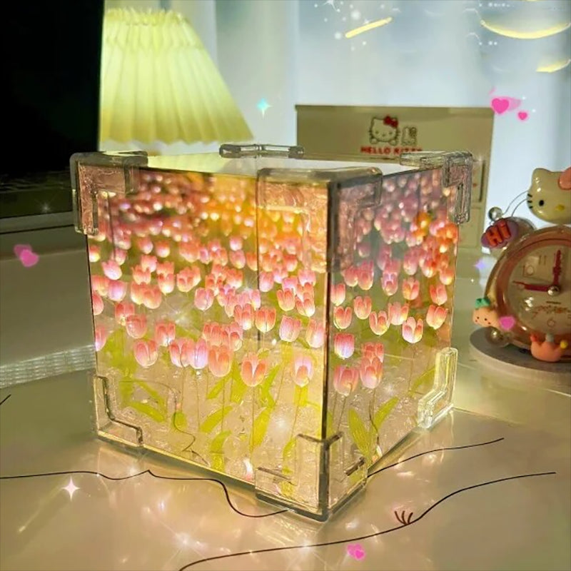 DIY Tulip Mirror Night Light Special Gift for Your Love