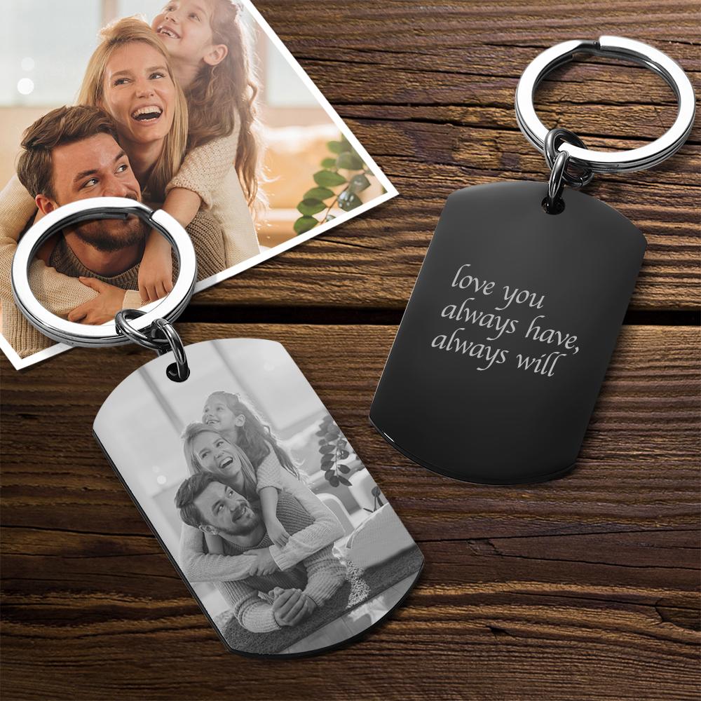 Personalized Stainless Steel Photo Keychain