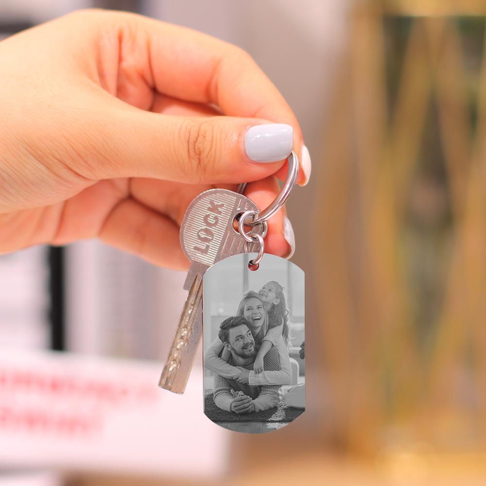 Personalized Stainless Steel Photo Keychain