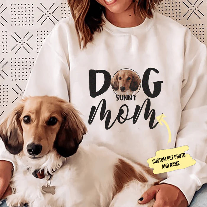 Custom Pet Face Dog Mom Sweatshirt