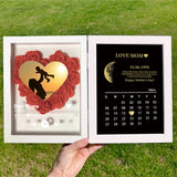 Mother's Day Gift Custom Flowers Frame For Mom/Grandma With Real Moon Phase Calendar