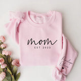 Minimalist Mama Sweatshirt with Date and Children Name