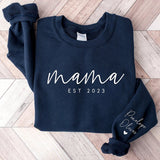 Minimalist Mama Sweatshirt with Date and Children Name